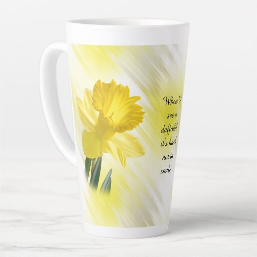 引用文: 「水仙を見たら···」  フローラ写真 カフェラテマグ (左アングル)