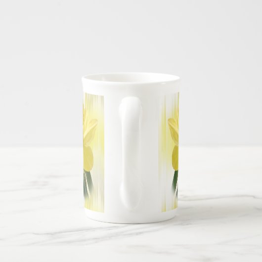 引用文: 「水仙を見ると…」 花の写真 ボーンチャイナマグカップ (裏面)