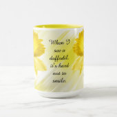 引用文: 「水仙を見ると…」 花の写真 マグカップ (中央)