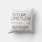 引用文 – 私は私の将来は無限であることを知っている – 白 クッション (裏面)
