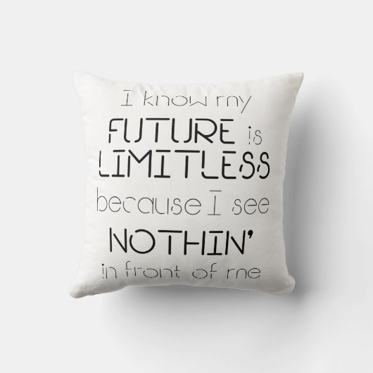 引用文 – 私は私の将来は無限であることを知っている – 白 クッション (裏面)