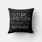 引用文 – 私は私の未来が無限であることを知っている – 黒 クッション (裏面)