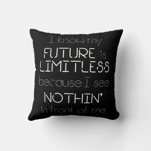 引用文 – 私は私の未来が無限であることを知っている – 黒 クッション (裏面)