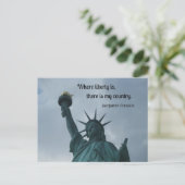引用文：自由がある所に、私の国がある。 ポストカード (スタンド正面)
