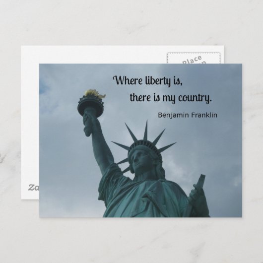 引用文：自由がある所に、私の国がある。 ポストカード (正面/裏面)