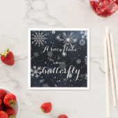 引用文「雪片は冬の蝶」 スタンダードカクテルナプキン (インサイチュ)