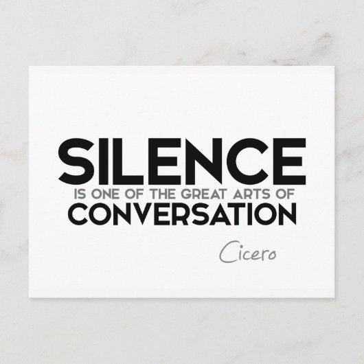 引用文: Cicero：沈黙、会話 ポストカード (正面)