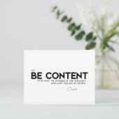 引用文: Cicero: Be content ポストカード (スタンド正面)
