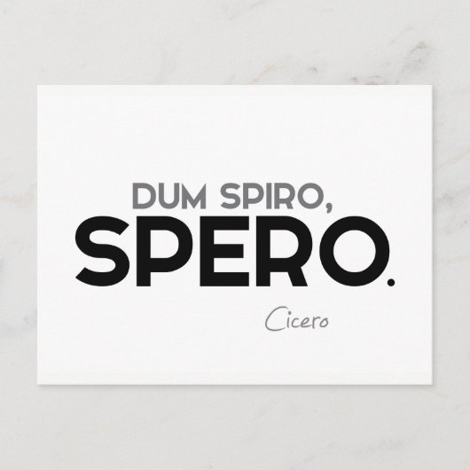 引用文: Cicero: Dum spiro, spero ポストカード (正面)