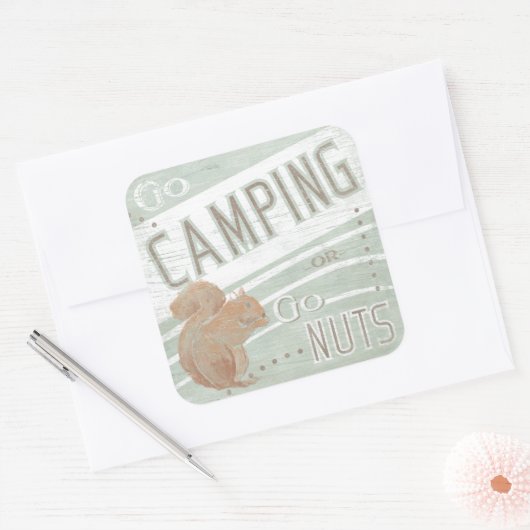 引用文 | Go CampingまたはGo Nuts スクエアシール (封筒)