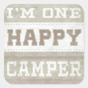 引用文   I'm One Happy Camper スクエアシール