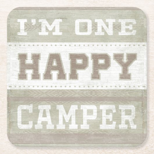 引用文 | I'm One Happy Camper スクエアペーパーコースター (正面)