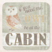 引用文 | Owl Be The Cabin スクエアペーパーコースター (正面)