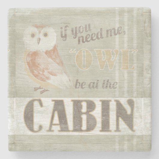 引用文 | Owl Be The Cabin ストーンコースター (正面)
