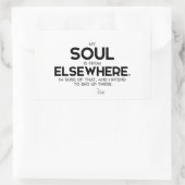 引用文: Rumi: 他の所でからの精神 長方形シール (バッグ)