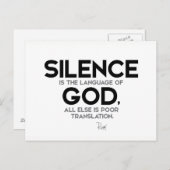 引用文: Rumi: 沈黙: 神の言語 ポストカード (正面/裏面)