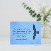 引用文about America by Abraham Lincoln ポストカード (スタンド正面)