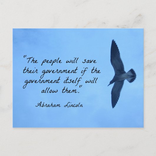 引用文about America by Abraham Lincoln ポストカード (正面)