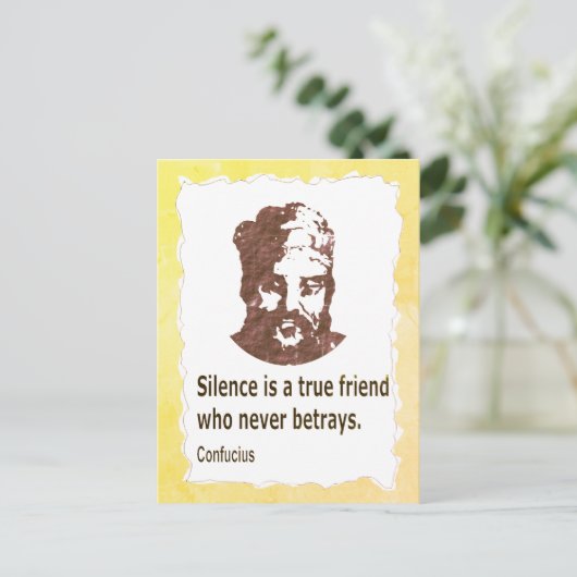 引用文by孔子古い破れた紙テクスチャ ポストカード (スタンド正面)