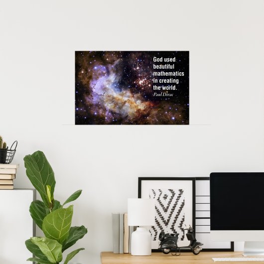 引用文by Paul Dirac - Math Posts ポスター (ホームオフィス)