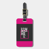 引用文Do not 忘れ Meグラフィックタイポグラフィデザイン ラゲッジタグ (正面縦)