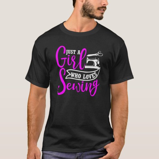 引用文Just A Girls Who Love裁縫 Tシャツ (正面)