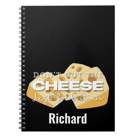 引用文Nで折るだけでチーズを切おもしろいるな ノートブック (正面)