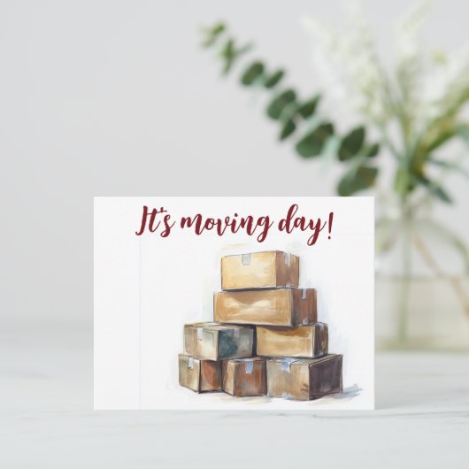 引越しおめでとうございます ポストカード (スタンド正面)