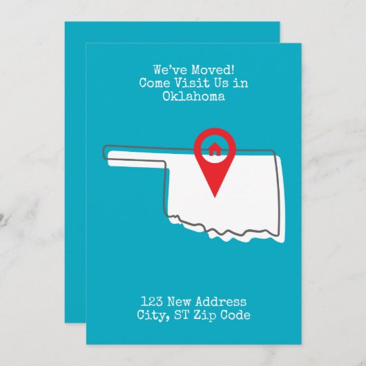 引越ししました!オクラホマにお越しください 案内状 (正面/裏面)