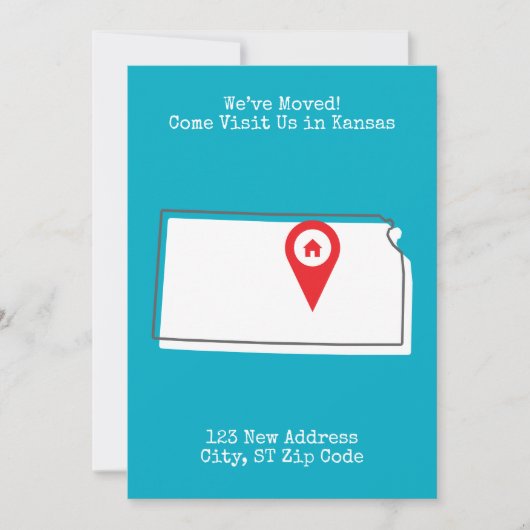 引越ししました!カンザスに遊びに来てください 案内状 (正面)