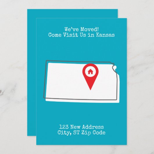 引越ししました!カンザスに遊びに来てください 案内状 (正面/裏面)
