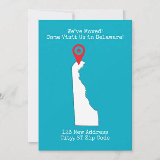 引越ししました！デラウェアでお待ちしております 案内状 (正面)