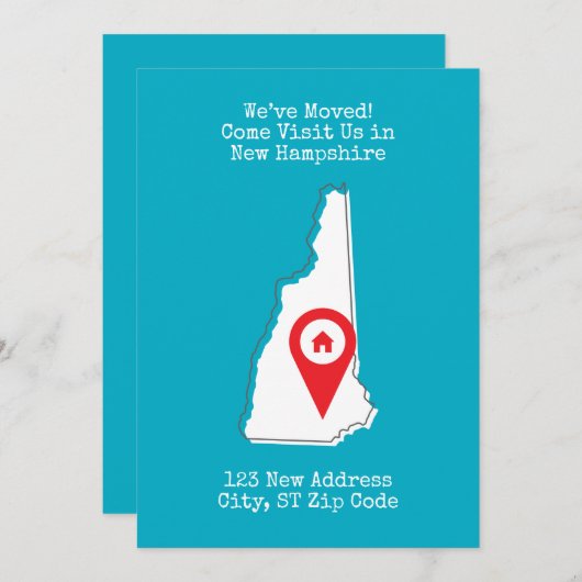 引越ししました！ニューハンプシャーにお越しください 案内状 (正面/裏面)