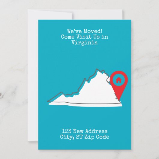 引越ししました！バージニアに遊びに来てください 案内状 (正面)