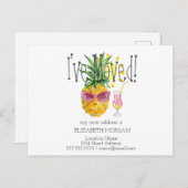 引越ししました！, ピンアップの女の子, 太陽, カクテルの新住所 案内ポストカード (正面/裏面)