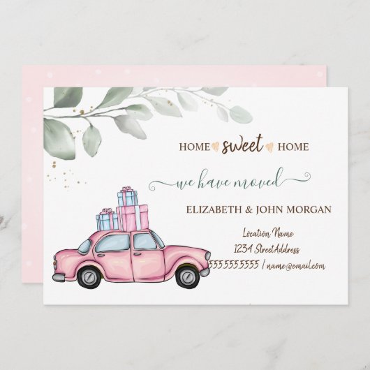 引越ししました, ピンクの車のプレゼント (正面/裏面)
