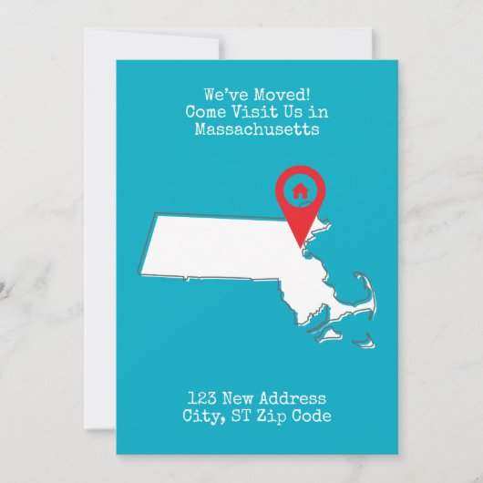 引越ししました!マサチューセッツに遊びに来てください 案内状 (正面)