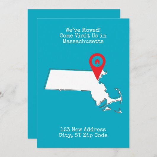引越ししました!マサチューセッツに遊びに来てください 案内状 (正面/裏面)