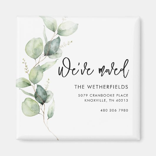 引越ししました ユーカリ引越し 戻る住所 マグネット (正面)