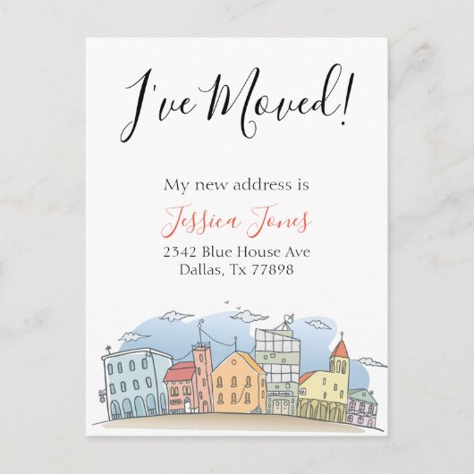 引越ししました 新住所のお知らせ 家 住まい 案内ポストカード (正面)