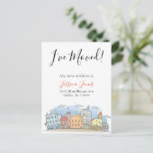 引越ししました 新住所のお知らせ 家 住まい 案内ポストカード (スタンド正面)