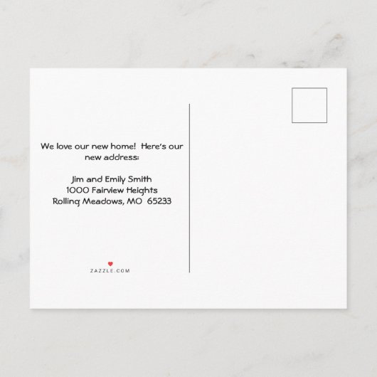 引越ししました 新住所のポストカード 案内ポストカード (裏面)