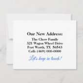 引越しのお知らせカード ノートカード (裏面)