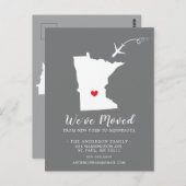 引越しのお知らせ州ミネソタのポストカード ポストカード (正面/裏面)