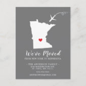 引越しのお知らせ州ミネソタのポストカード ポストカード (正面)