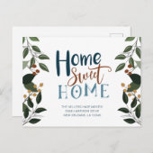 引越しのお知らせ葉書 緑の植物付き ポストカード (正面/裏面)