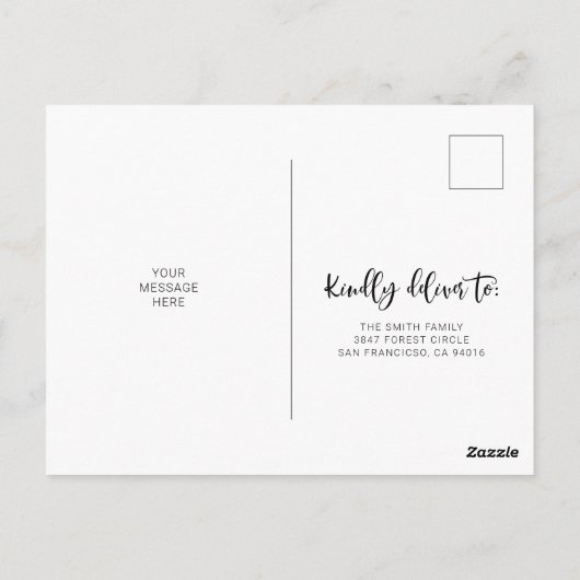 引越しのお知らせ葉書 緑の植物付き ポストカード (裏面)