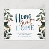 引越しのお知らせ葉書 緑の植物付き ポストカード (正面)