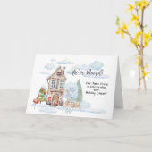 引越しのお知らせ かわいいクリスマス 水彩画 カード (黄色い花)