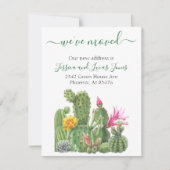 引越しのお知らせ サボテン 多肉植物 開花 案内状 (正面)